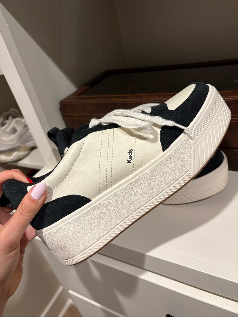Keds Platform Sneakers in White and Black